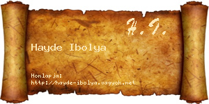 Hayde Ibolya névjegykártya