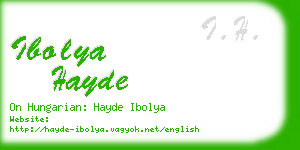 ibolya hayde business card